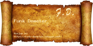 Funk Demeter névjegykártya